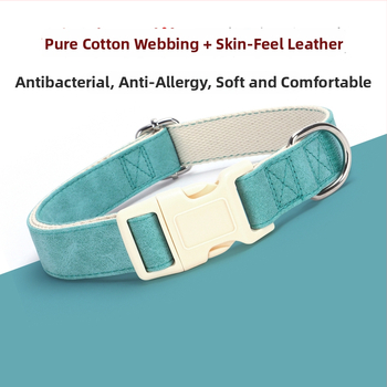 Bőr kutya nyakörv és póráz készlet, állítható, Glow Castle / Flash Castle márka