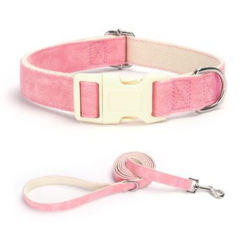 Bőr kutya nyakörv és póráz készlet, állítható, Glow Castle / Flash Castle márka