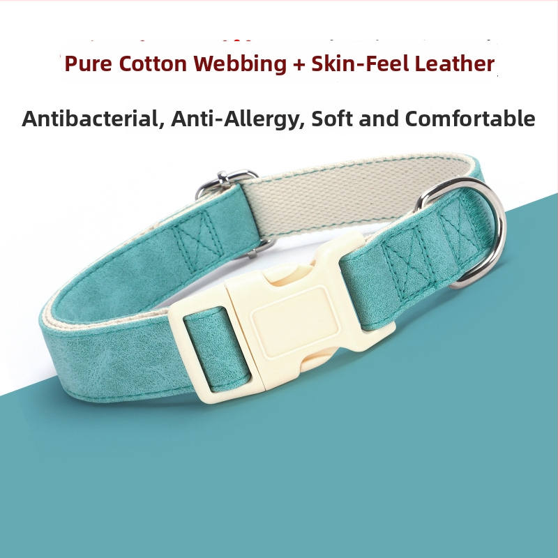 Bőr kutya nyakörv és póráz készlet, állítható, Glow Castle / Flash Castle márka