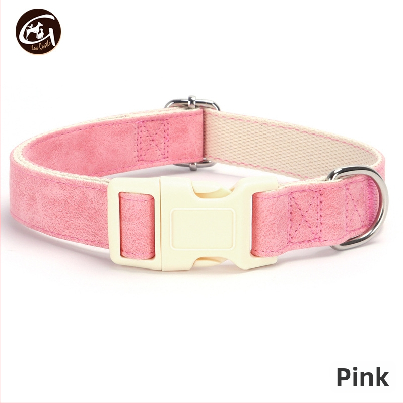 Bőr kutya nyakörv és póráz készlet, állítható, Glow Castle / Flash Castle márka