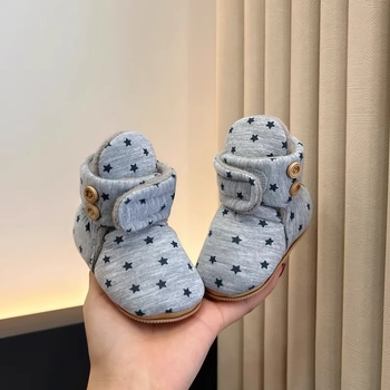 Bebe cipele za prve korake s protukliznom gumom, zatvarač Velcro, debeli plišani unutarnji dio, unisex, zima