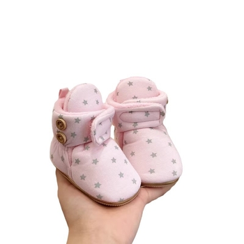 Bebe cipele za prve korake s protukliznom gumom, zatvarač Velcro, debeli plišani unutarnji dio, unisex, zima