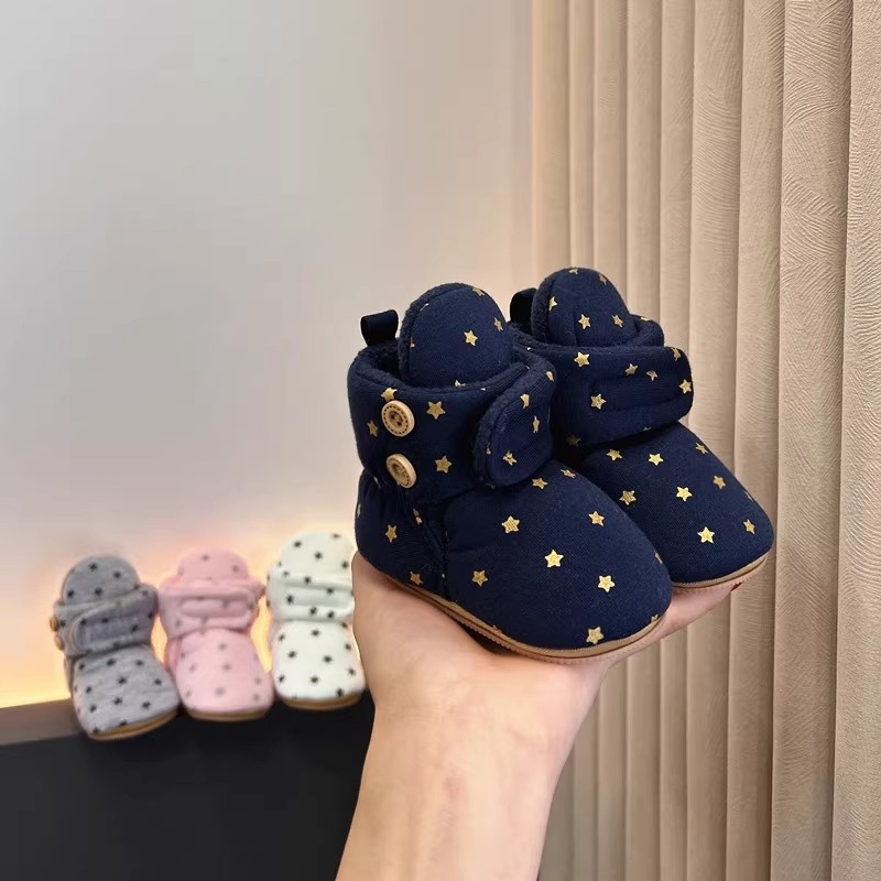 Bebe cipele za prve korake s protukliznom gumom, zatvarač Velcro, debeli plišani unutarnji dio, unisex, zima
