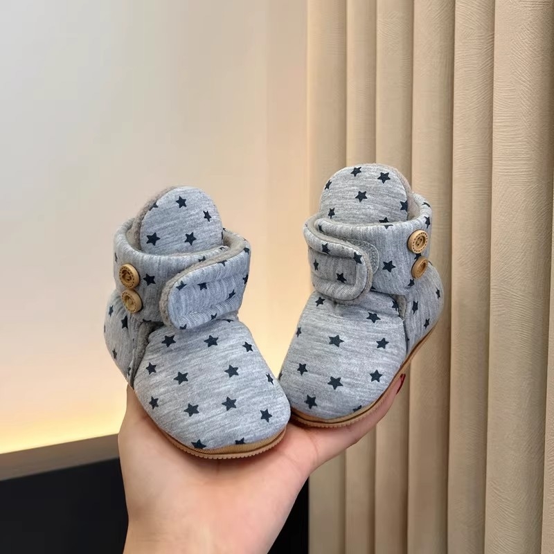 Bebe cipele za prve korake s protukliznom gumom, zatvarač Velcro, debeli plišani unutarnji dio, unisex, zima