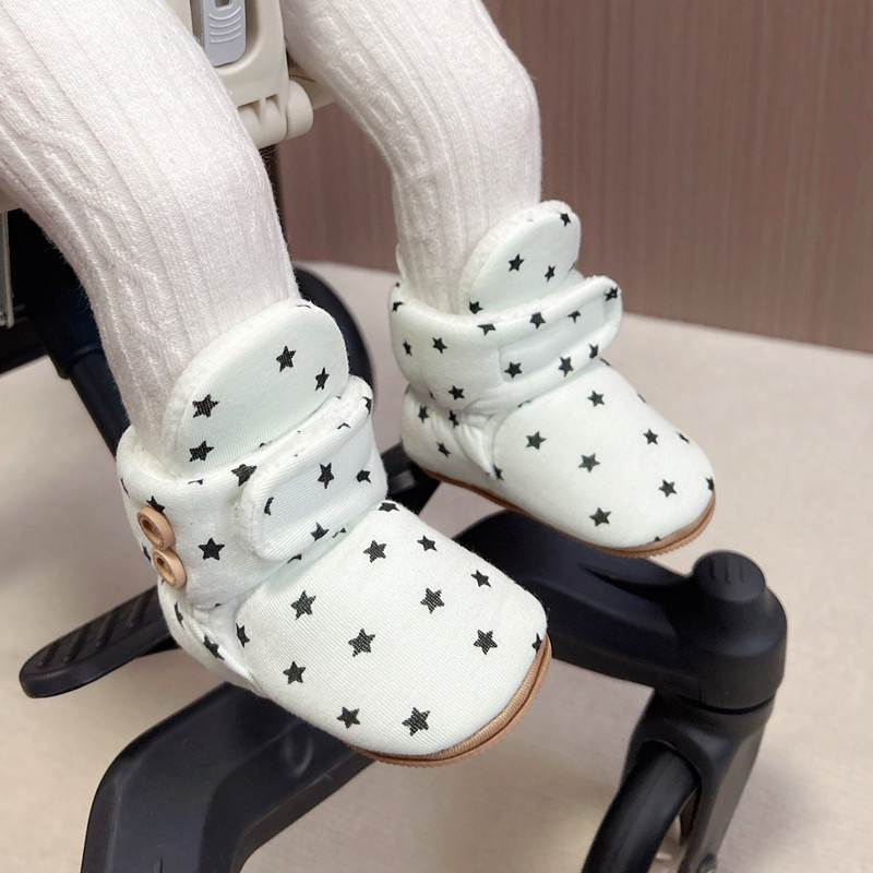 Bebe cipele za prve korake s protukliznom gumom, zatvarač Velcro, debeli plišani unutarnji dio, unisex, zima