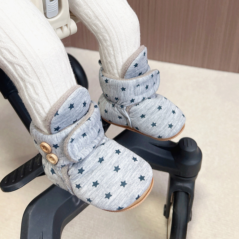 Bebe cipele za prve korake s protukliznom gumom, zatvarač Velcro, debeli plišani unutarnji dio, unisex, zima