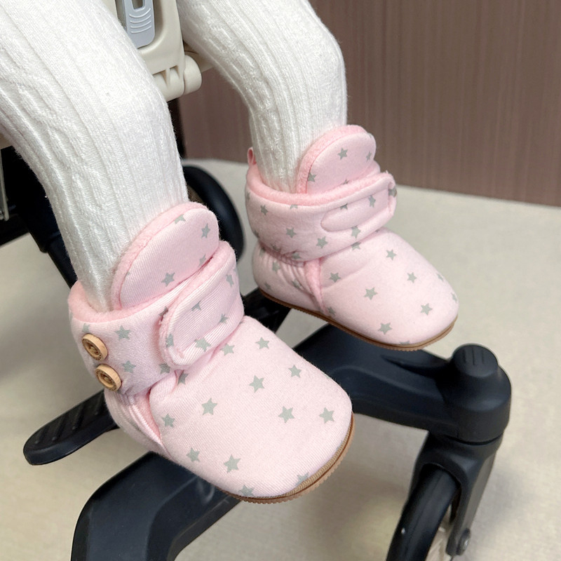 Bebe cipele za prve korake s protukliznom gumom, zatvarač Velcro, debeli plišani unutarnji dio, unisex, zima