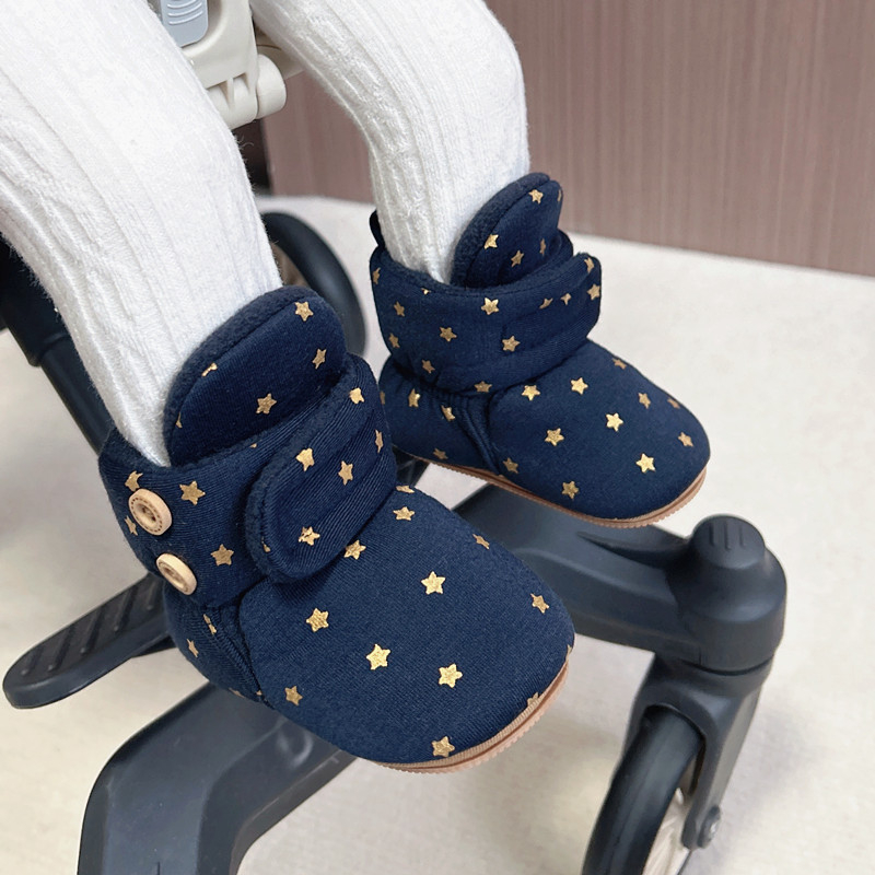Bebe cipele za prve korake s protukliznom gumom, zatvarač Velcro, debeli plišani unutarnji dio, unisex, zima