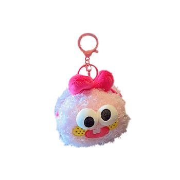 Jinnew плюшено монетник във формата на бисквитка, ключодържател с връв, карикатурен стил