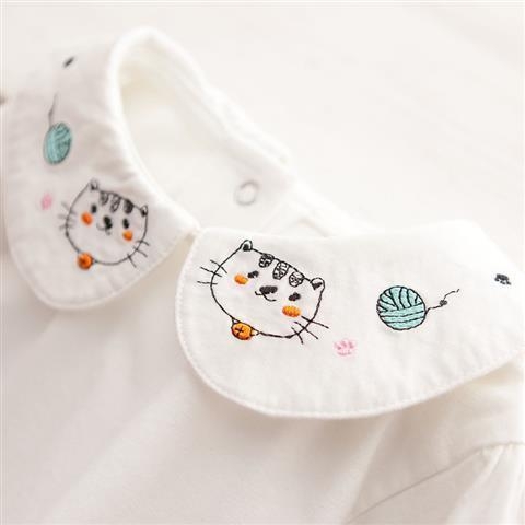 Gyerekeknek szóló koreai stílusú hosszú ujjú póló, lapel típusú gallér, egyszínű mintával, 0–8 éveseknek