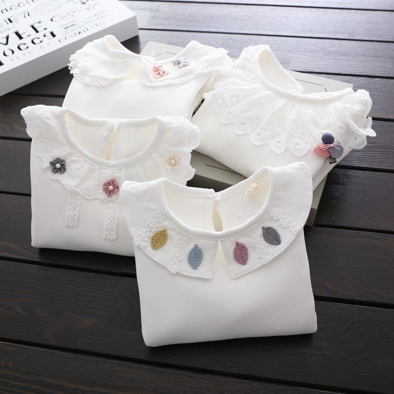 Gyerekeknek szóló koreai stílusú hosszú ujjú póló, lapel típusú gallér, egyszínű mintával, 0–8 éveseknek