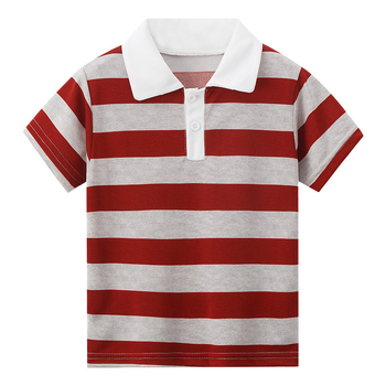 Παιδικό πόλο μπλουζάκι, χαλαρό στυλ, ριγέ εκτύπωση, ύφασμα από μείγμα συνθετικών ινών, για παιδιά 3–8 ετών