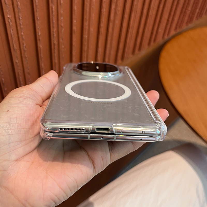 Pouzdro Huawei Mate X7, priehľadný PC, UV odolné, odolné voči poškriabaniu, magnetické prichytenie, dvojité okraje