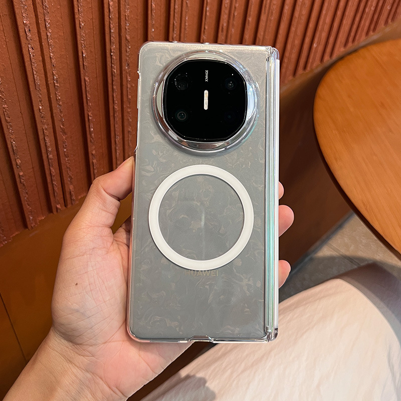 Pouzdro Huawei Mate X7, priehľadný PC, UV odolné, odolné voči poškriabaniu, magnetické prichytenie, dvojité okraje