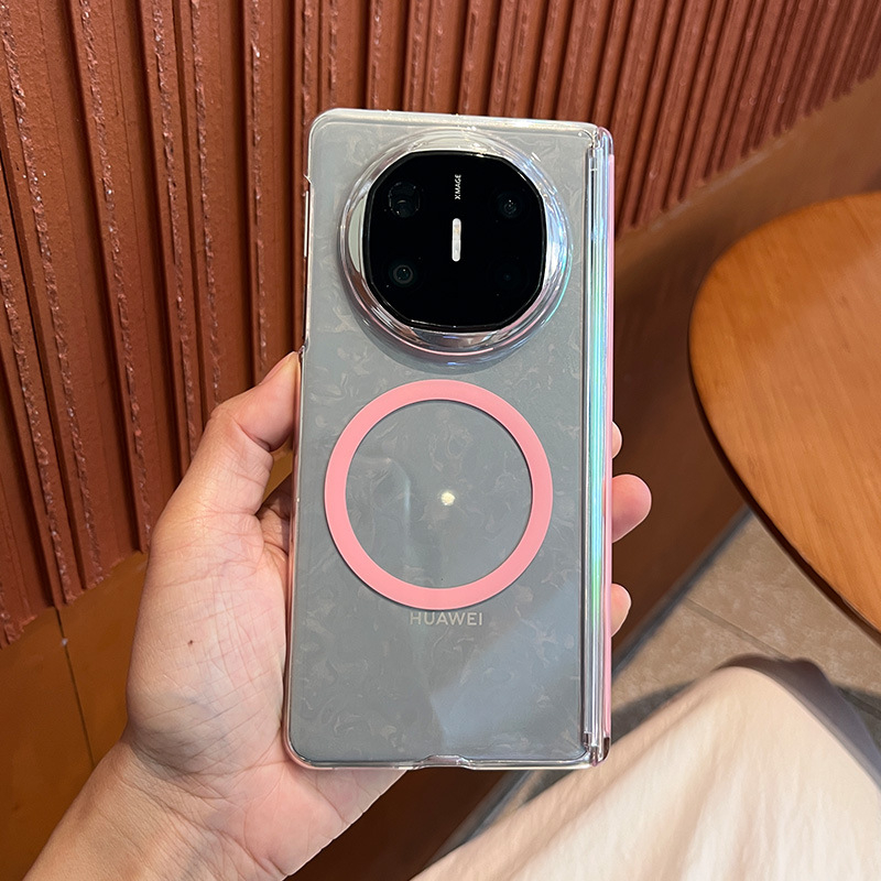 Pouzdro Huawei Mate X7, priehľadný PC, UV odolné, odolné voči poškriabaniu, magnetické prichytenie, dvojité okraje