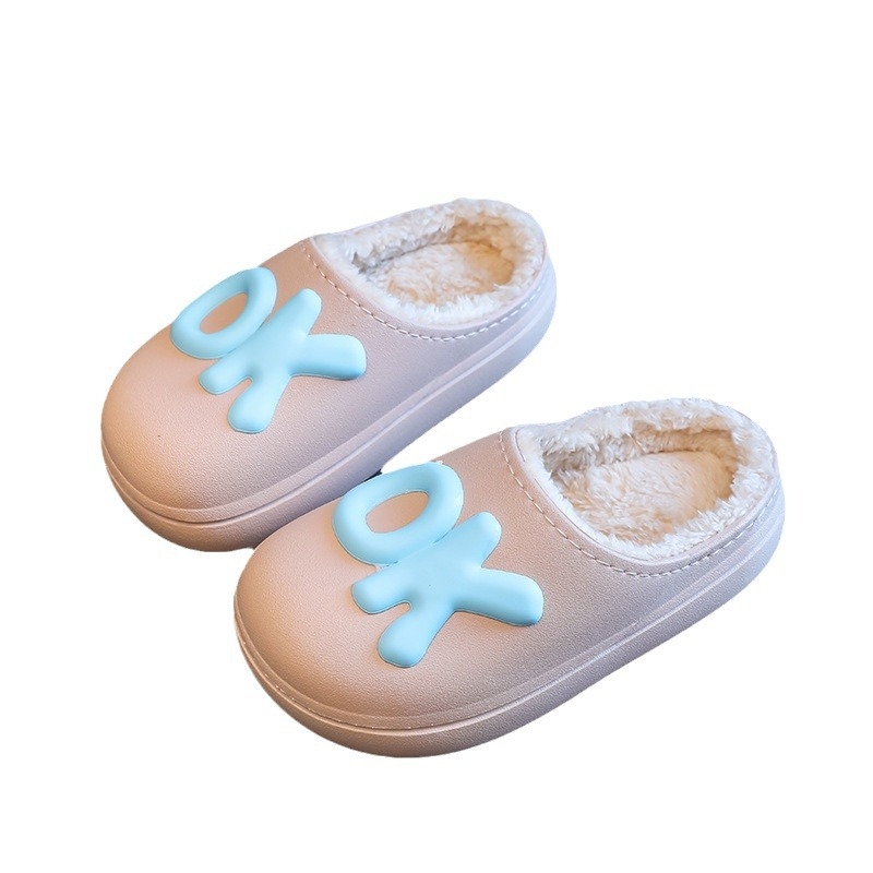 Dječje zimske papuče s fleece podstavom, vodootporne, protuklizne, mekana potplata PVC-a, unisex, crtani stil