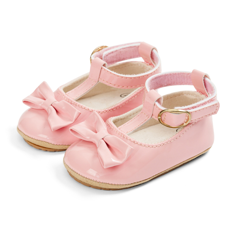 Pantofi pentru fetițe bebeluțe – stil prințesă, partea superioară PU artificial, talpă moale, vârste 12-36 luni și 24-48 luni