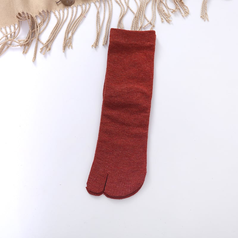 Дамски и мъжки чорапи с разделени пръсти, японски стил tabi, средна дължина, памук, абсорбират пот и намаляват триенето