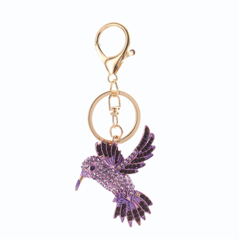 Kulcstartó – Béke galamb repülő dizájn, gyémánt beültetéssel, cink ötvözetből készült, ajándék táskákhoz és autókhoz