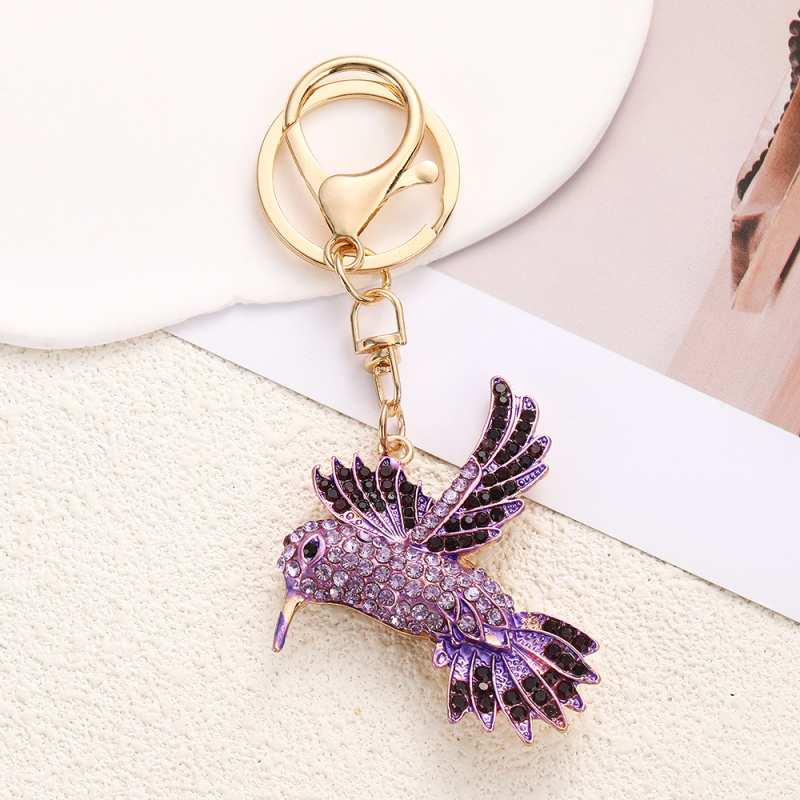 Kulcstartó – Béke galamb repülő dizájn, gyémánt beültetéssel, cink ötvözetből készült, ajándék táskákhoz és autókhoz