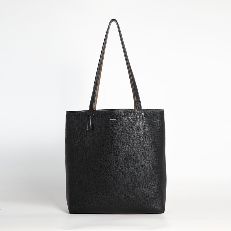 Geantă Tote din piele de primă clasă, formă de dumpling, stil pentru navetă, fermoar, căptușeală din bumbac