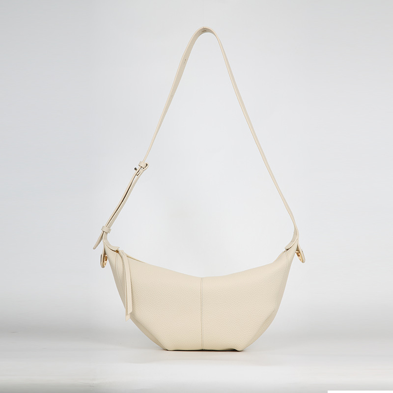 Geantă Tote din piele de primă clasă, formă de dumpling, stil pentru navetă, fermoar, căptușeală din bumbac