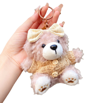 Plüss kulcstartó – keksz medve dizájn, karikatúra stílus