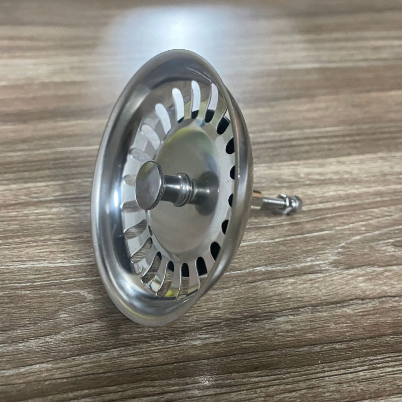 Plastični sudoper s keramičnim otvorima 80/60/50 mm, preljevna cijev i odvodna mreža Ø8 cm s kožnim prstenom Ø6 cm