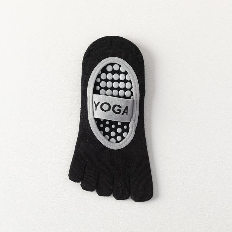 Йога чорапи с пет пръста, антиплъзгащи, антибактериални, 90–95% памук, безшевни, плетени с една игла