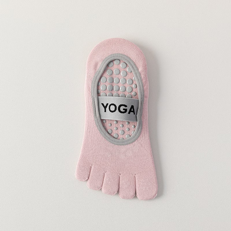 Йога чорапи с пет пръста, антиплъзгащи, антибактериални, 90–95% памук, безшевни, плетени с една игла