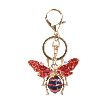 Privjesak za ključeve – originalni dizajn, retro rhinestones, uzorak insekata, od legure