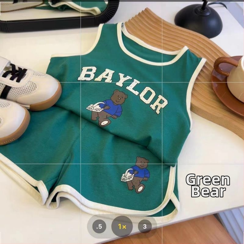 Koreai stílusú, ujjatlan gyerekeknek szóló két részes szett, nyári casual, pamut 91–95%