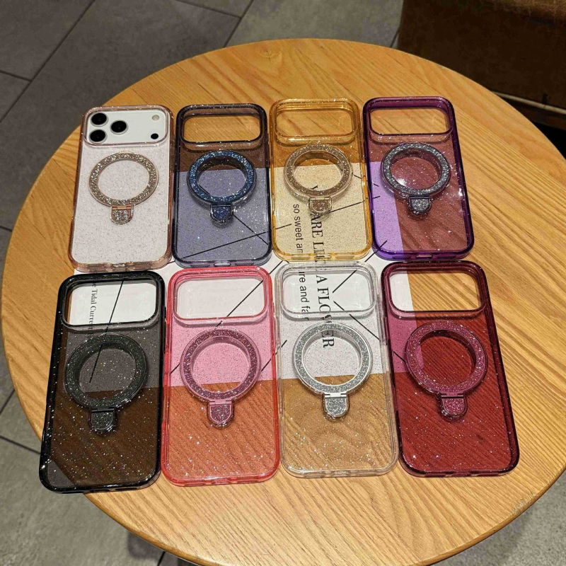 Kućište za iPhone 17 Pro Max sa sjajnom stalkom i akrilnim potpuno premazom, kompatibilno s iPhone 14 i modelima 13/11, 17E