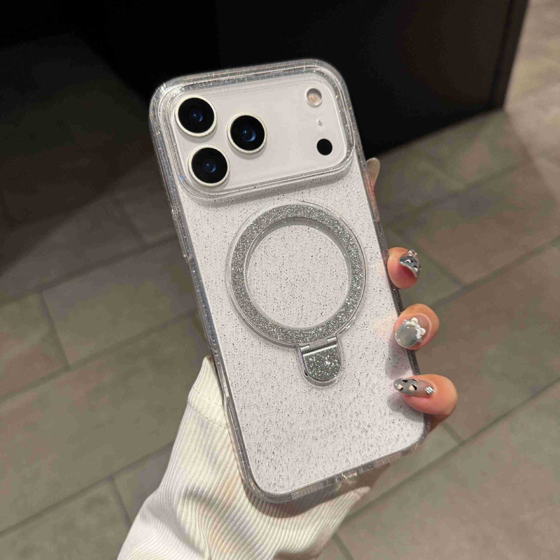 Kućište za iPhone 17 Pro Max sa sjajnom stalkom i akrilnim potpuno premazom, kompatibilno s iPhone 14 i modelima 13/11, 17E