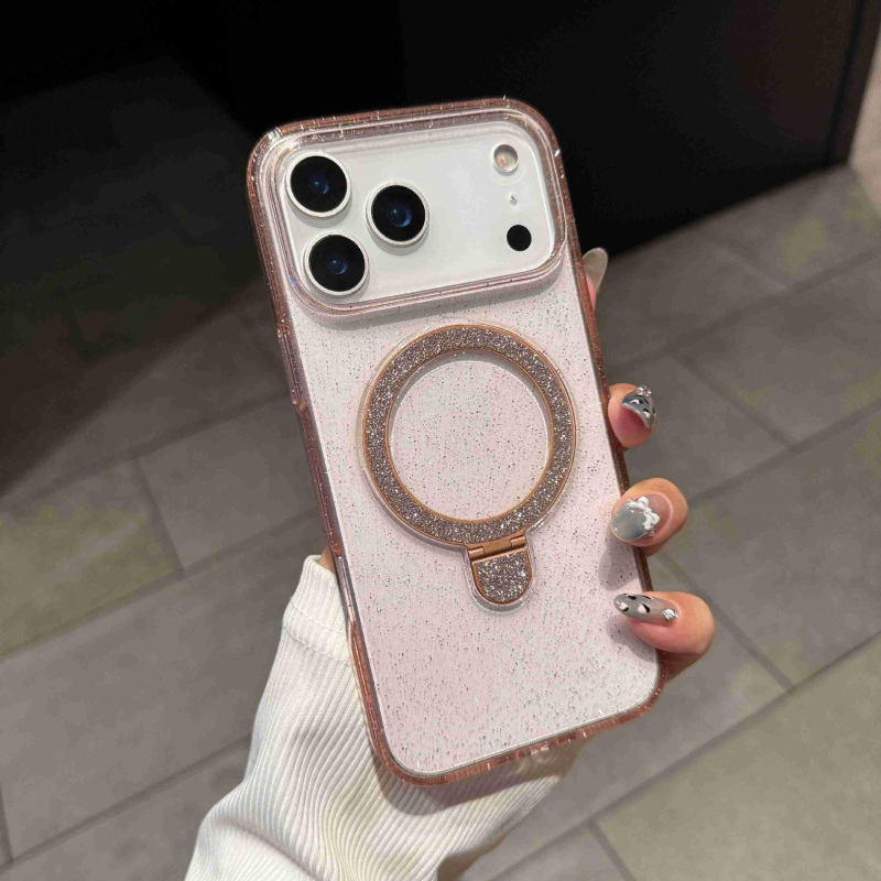 Kućište za iPhone 17 Pro Max sa sjajnom stalkom i akrilnim potpuno premazom, kompatibilno s iPhone 14 i modelima 13/11, 17E