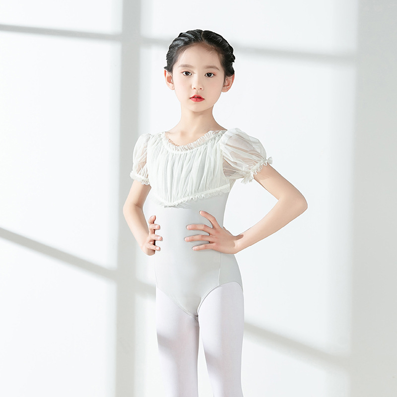 Gyerekeknek szóló kínai tánc egyrészes rövid ujjú jelmez, lányoknak, nylon 30% anyag, 3–8 éveseknek, tavasz 2024