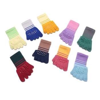 Женски чорапи за йога с пет пръста, до прасците, антихлъзгащи, памук (70–80%), есенно-зимни