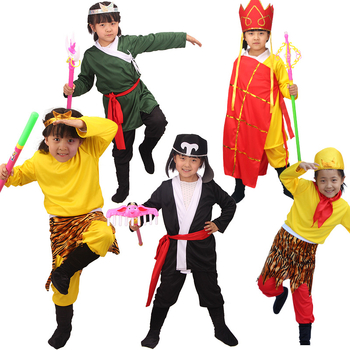 Scenski kostimi Journey to the West: Tang Monk, Monkey King, Pigsy, Sandy; poliester s elastanom; za djecu do 17 godina