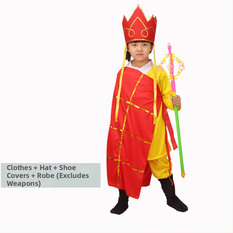 Scenski kostimi Journey to the West: Tang Monk, Monkey King, Pigsy, Sandy; poliester s elastanom; za djecu do 17 godina