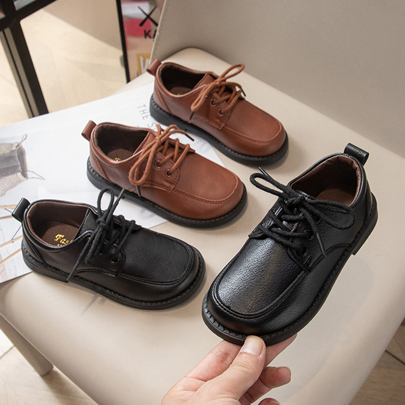Muške kožne cipele, mekana potplata, Velcro zatvaranje, niski vrh, britanski stil, PU gornji dio