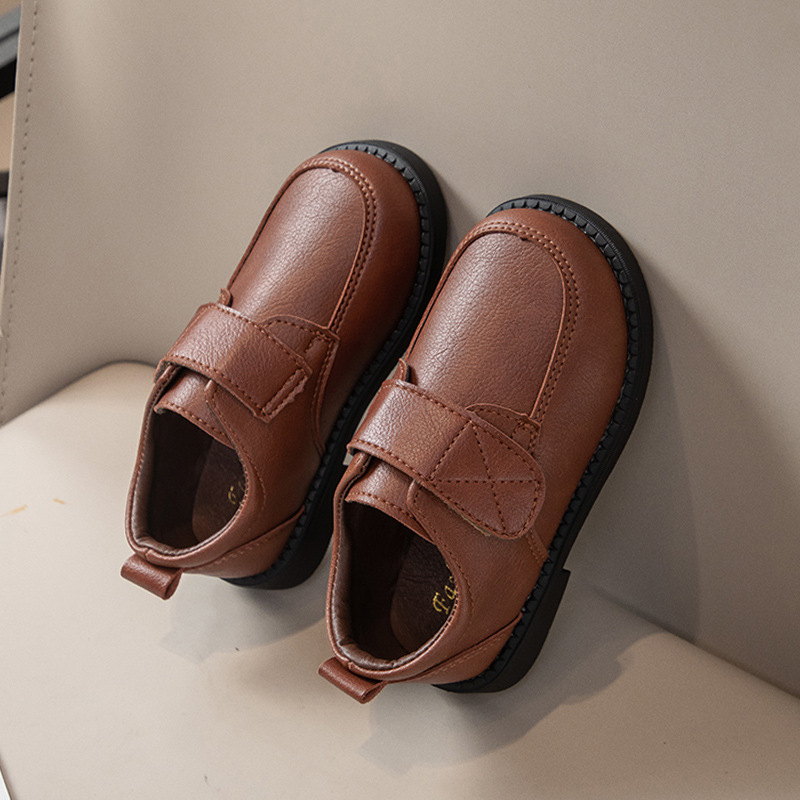 Muške kožne cipele, mekana potplata, Velcro zatvaranje, niski vrh, britanski stil, PU gornji dio
