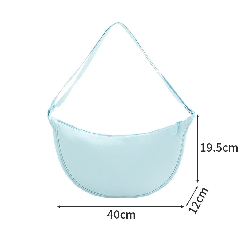 Najlon crossbody torba za svakodnevnu uporabu, velika zapremina, Underarm stil, Dumpling oblik, zatvaranje zipom, unutarnja džep za telefon, podstava od poliestera, jedna naramenica