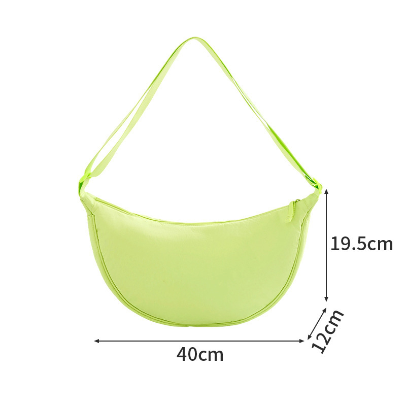 Najlon crossbody torba za svakodnevnu uporabu, velika zapremina, Underarm stil, Dumpling oblik, zatvaranje zipom, unutarnja džep za telefon, podstava od poliestera, jedna naramenica