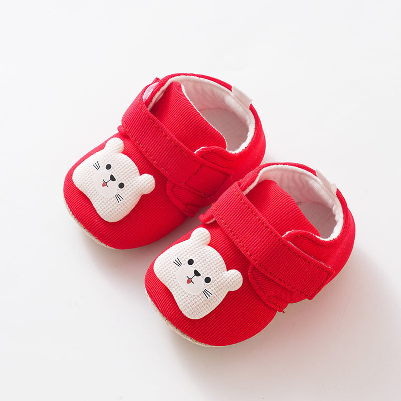 Meke platnene papuče za bebe, s Velcro zatvaračem, gornji dio od pamuka, protuklizna podloga, za uzrast 6–12 mjeseci.