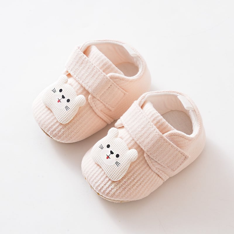 Meke platnene papuče za bebe, s Velcro zatvaračem, gornji dio od pamuka, protuklizna podloga, za uzrast 6–12 mjeseci.