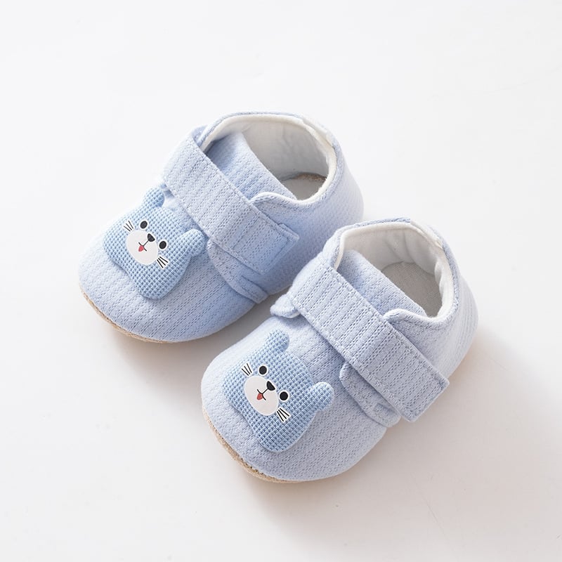 Meke platnene papuče za bebe, s Velcro zatvaračem, gornji dio od pamuka, protuklizna podloga, za uzrast 6–12 mjeseci.