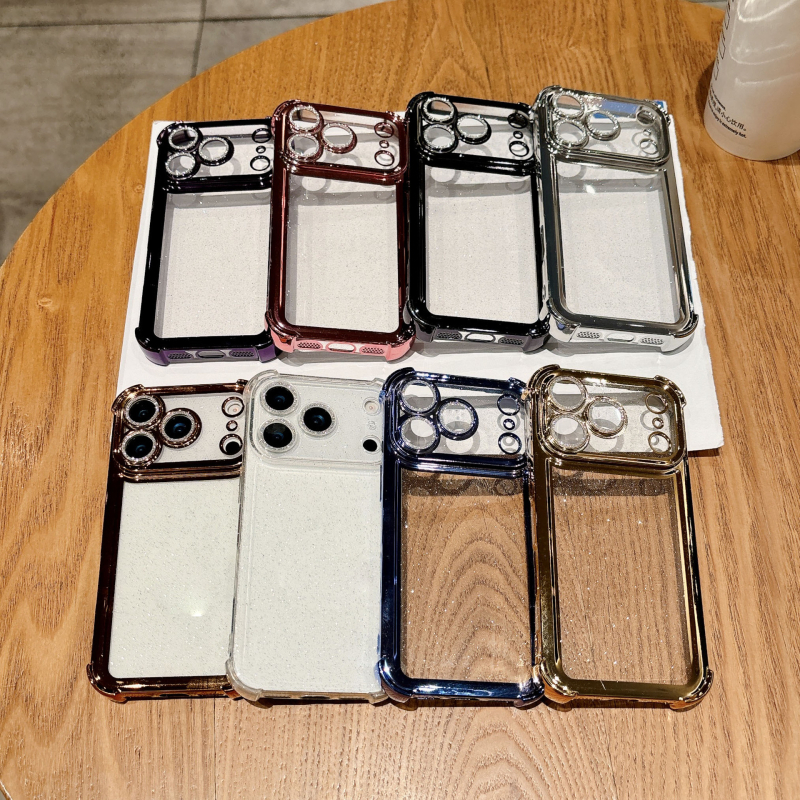 Kryt s elektroplatiniranim glitterom za iPhone 17 Pro Max, prozirno zaštitno kućište