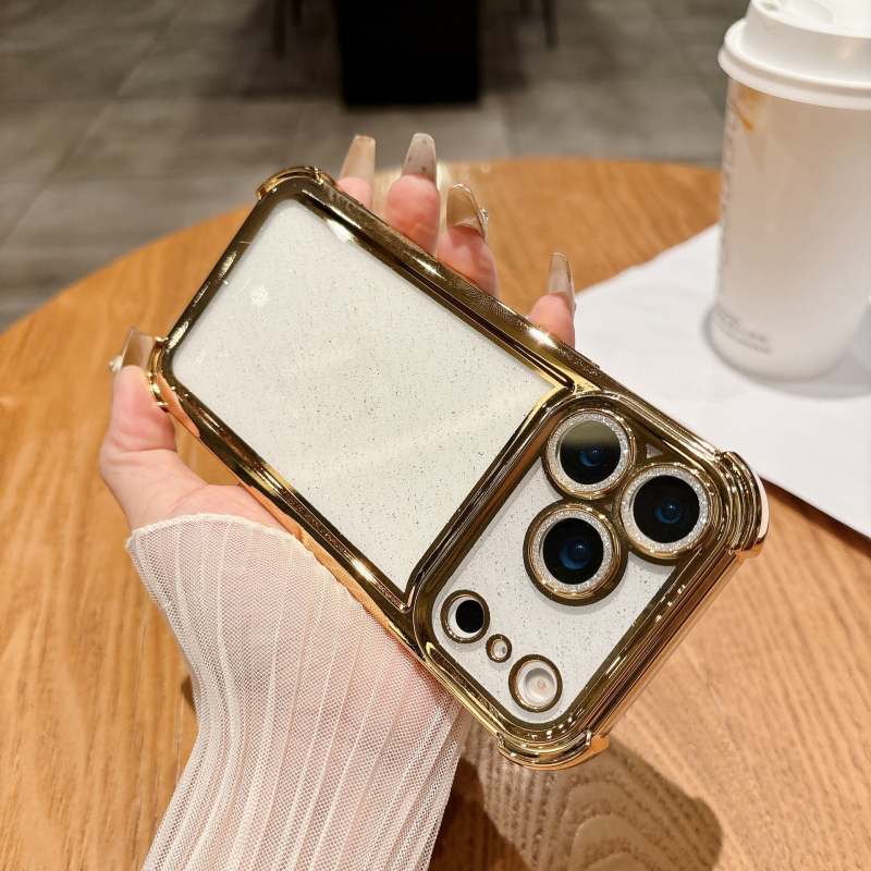 Kryt s elektroplatiniranim glitterom za iPhone 17 Pro Max, prozirno zaštitno kućište