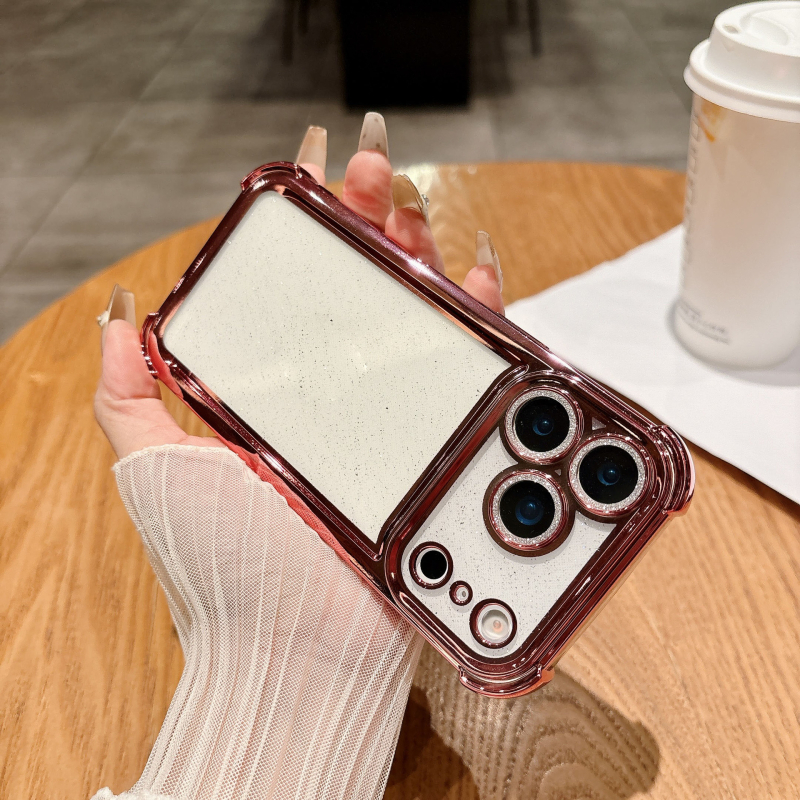 Kryt s elektroplatiniranim glitterom za iPhone 17 Pro Max, prozirno zaštitno kućište