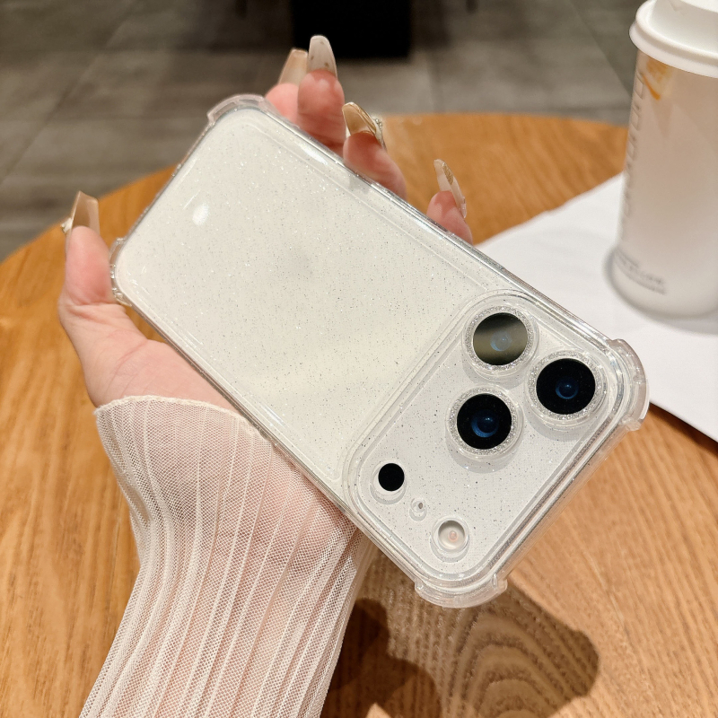 Kryt s elektroplatiniranim glitterom za iPhone 17 Pro Max, prozirno zaštitno kućište